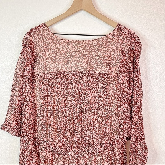 NWT Ted Baker Vallyy Boho Dress Draped Surplice V-Neck Long Sleeve Floral - Picture 9 of 16